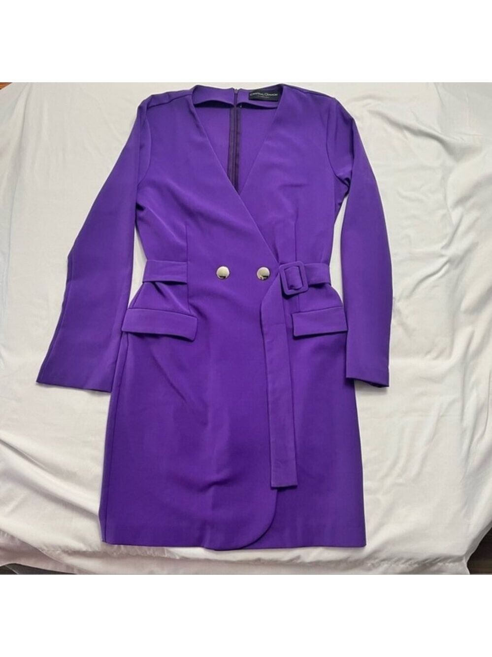 Cristina Gavioli Tuxedo Mini Dress Purple Blazer Small